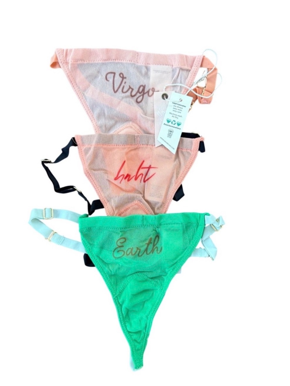 We Are HAH X Free People 3 Pack Virgo Panties Thong 3 Pack Adjustable OS - NEW